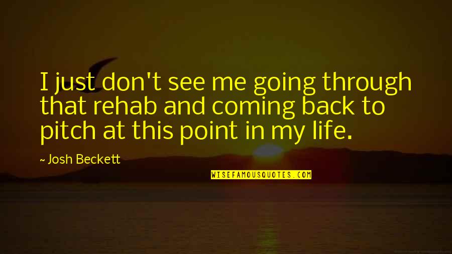 Coming Back Into Your Life Quotes By Josh Beckett: I just don't see me going through that
