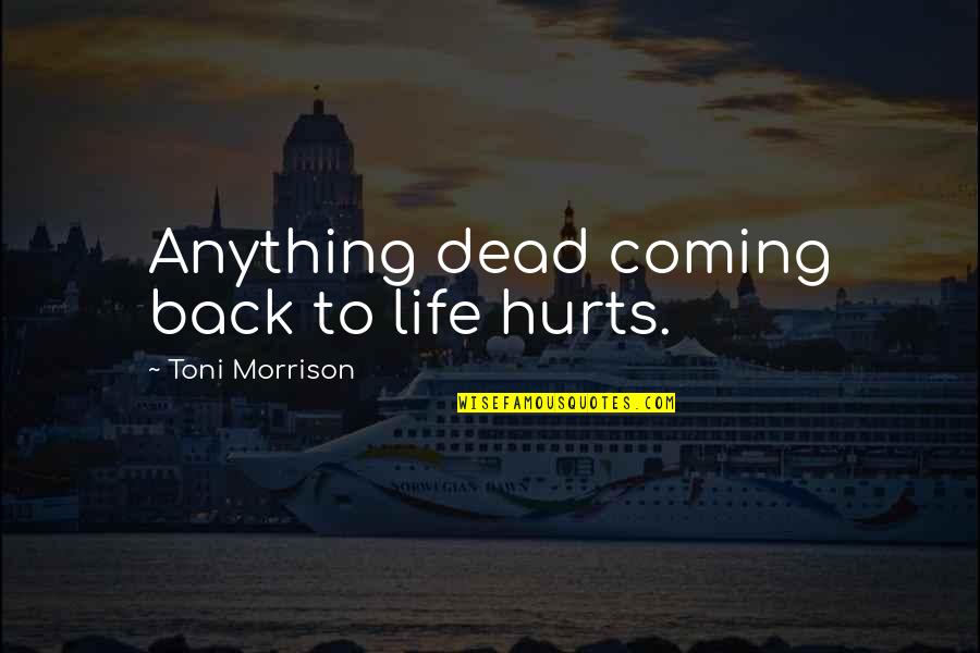Coming Back Into Your Life Quotes By Toni Morrison: Anything dead coming back to life hurts. Coming Back Into Your Life Quotes By Toni Morrison: Anything dead coming back to life hurts.