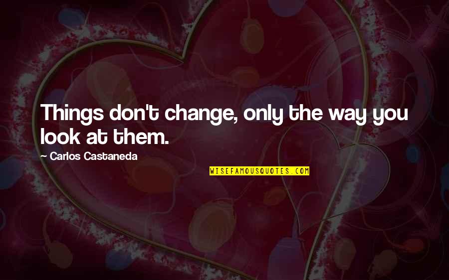 Coming First Place Quotes By Carlos Castaneda: Things don't change, only the way you look