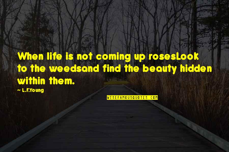 Coming Into My Life Quotes By L.F.Young: When life is not coming up rosesLook to
