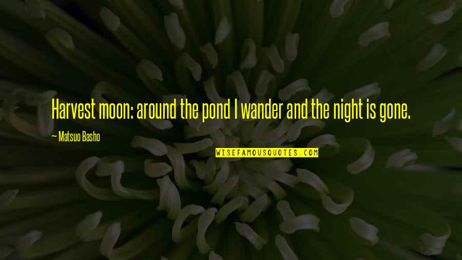 Coming To Terms With Grief Quotes By Matsuo Basho: Harvest moon: around the pond I wander and