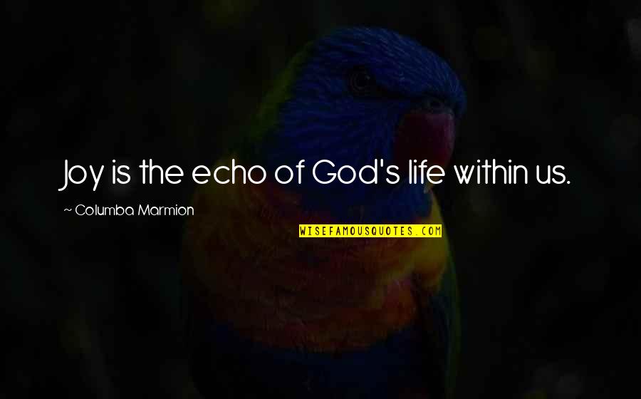 Coming Together After Tragedy Quotes By Columba Marmion: Joy is the echo of God's life within