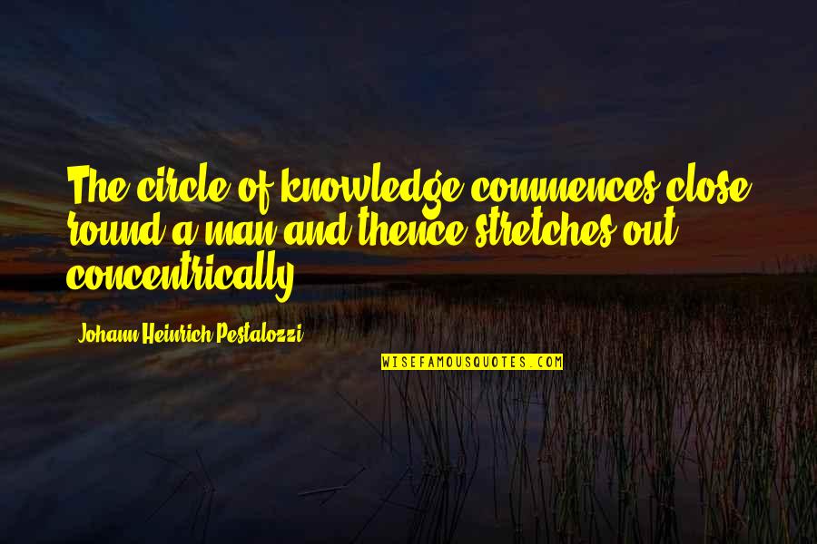 Commences On Quotes By Johann Heinrich Pestalozzi: The circle of knowledge commences close round a