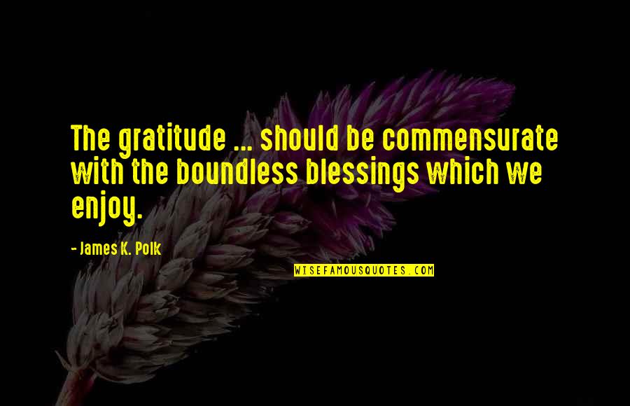 Commensurate Quotes By James K. Polk: The gratitude ... should be commensurate with the