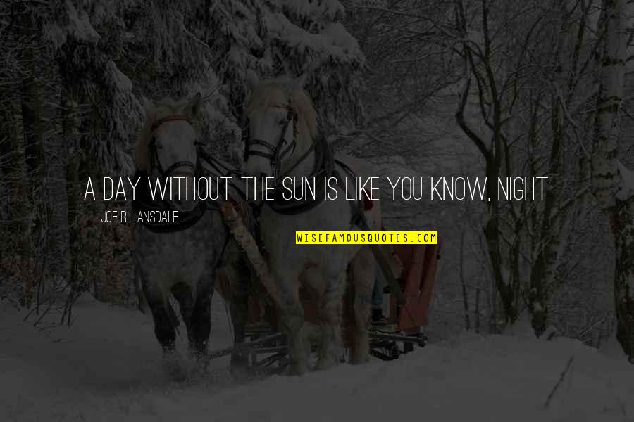 Commentaartekst Quotes By Joe R. Lansdale: A day without the sun is like you