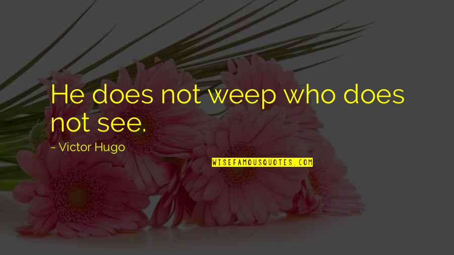 Commentent Quotes By Victor Hugo: He does not weep who does not see.