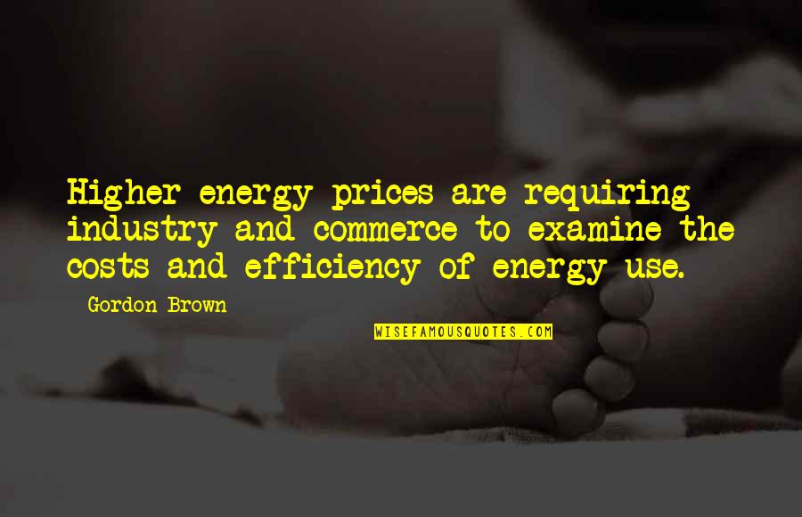 Commerce Quotes By Gordon Brown: Higher energy prices are requiring industry and commerce