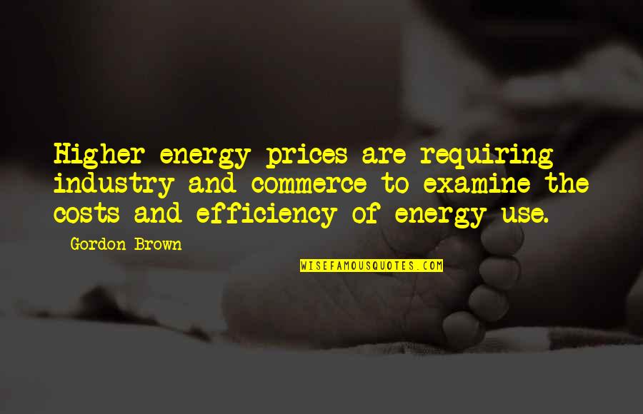 Commerce's Quotes By Gordon Brown: Higher energy prices are requiring industry and commerce