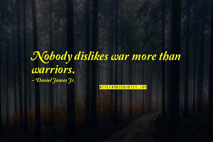 Commissioned Officers Quotes By Daniel James Jr.: Nobody dislikes war more than warriors.