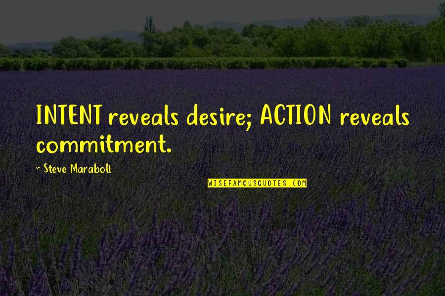 Commitment And Success Quotes By Steve Maraboli: INTENT reveals desire; ACTION reveals commitment.