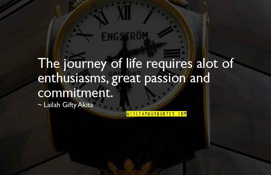Commitment Quotes Quotes By Lailah Gifty Akita: The journey of life requires alot of enthusiasms, Commitment Quotes Quotes By Lailah Gifty Akita: The journey of life requires alot of enthusiasms,