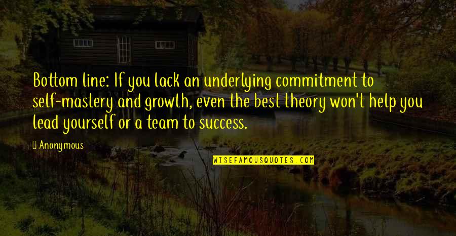Commitment To Success Quotes By Anonymous: Bottom line: If you lack an underlying commitment