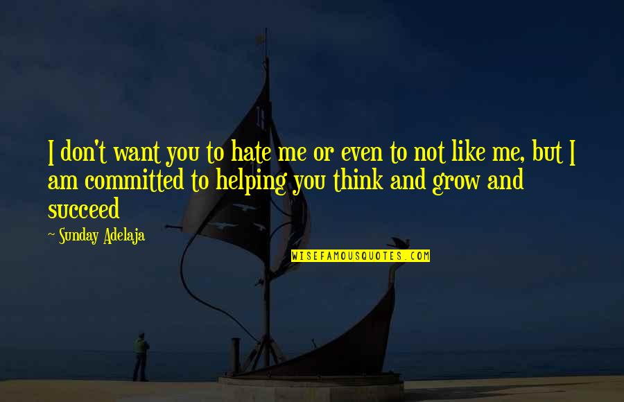 Committed To You Love Quotes By Sunday Adelaja: I don't want you to hate me or