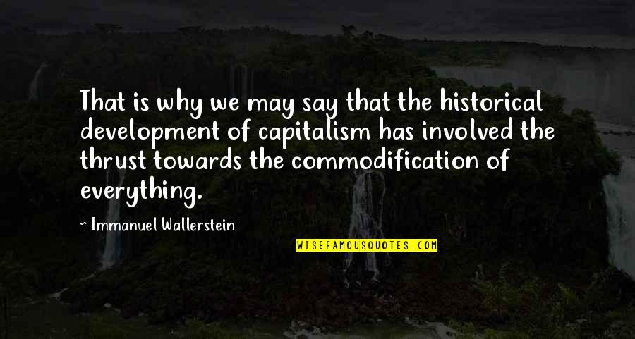 Commodification Quotes By Immanuel Wallerstein: That is why we may say that the