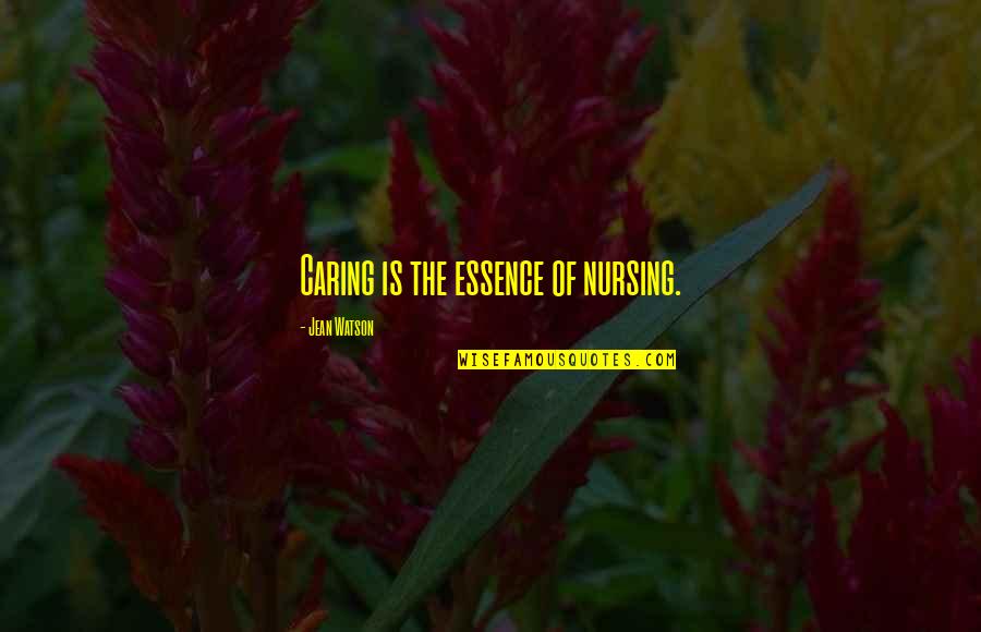 Commodifies Quotes By Jean Watson: Caring is the essence of nursing.