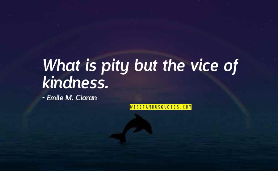 Commoditize Water Quotes By Emile M. Cioran: What is pity but the vice of kindness.
