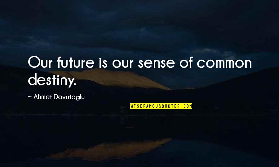 Common Destiny Quotes By Ahmet Davutoglu: Our future is our sense of common destiny.