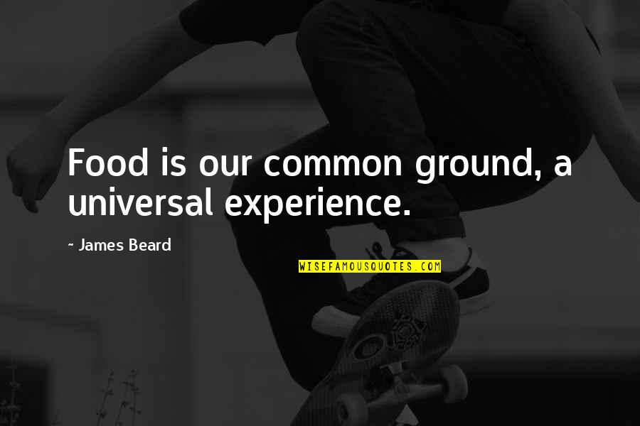 Common Experience Quotes By James Beard: Food is our common ground, a universal experience.