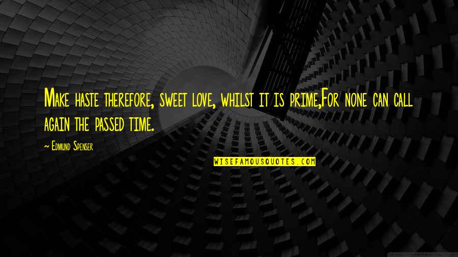 Common Hipster Quotes By Edmund Spenser: Make haste therefore, sweet love, whilst it is