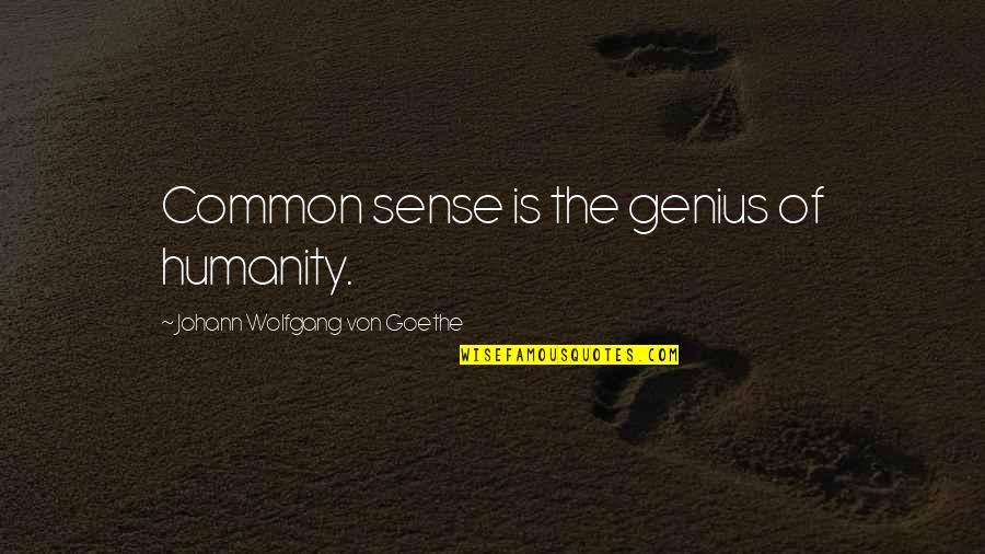 Common Humanity Quotes By Johann Wolfgang Von Goethe: Common sense is the genius of humanity.
