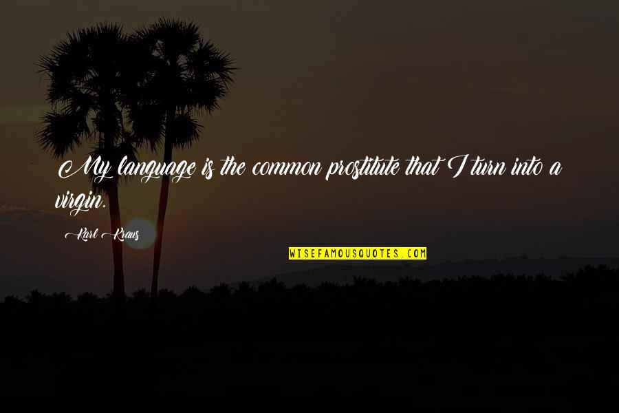 Common Language Quotes By Karl Kraus: My language is the common prostitute that I
