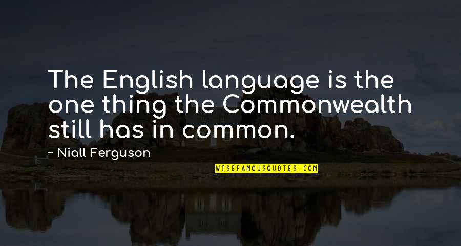 Common Language Quotes By Niall Ferguson: The English language is the one thing the