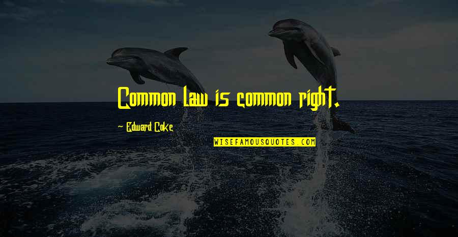 Common Law Quotes By Edward Coke: Common law is common right.