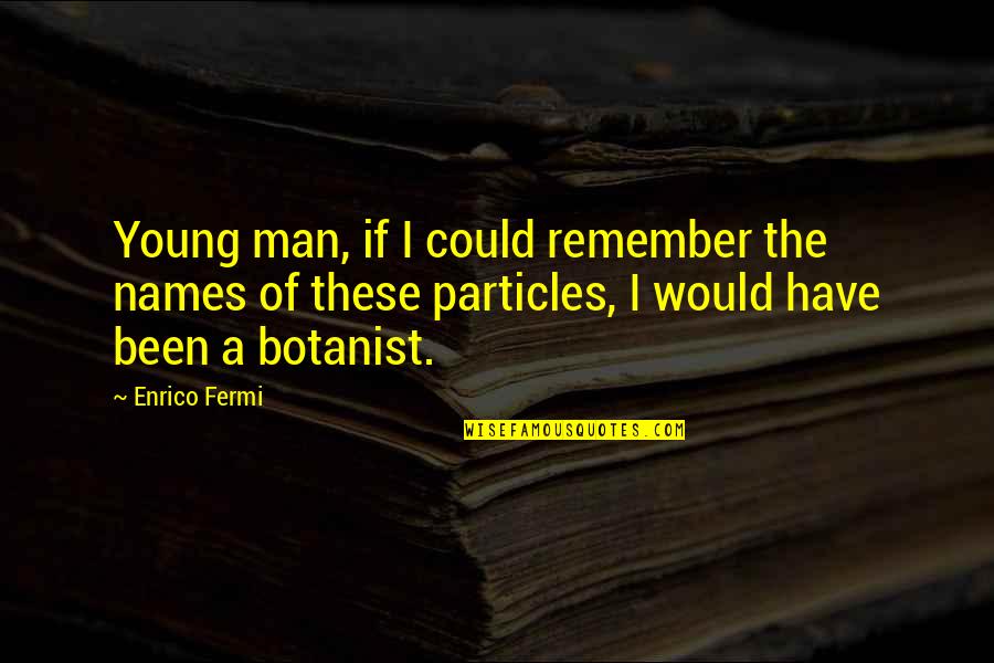 Common Mafia Quotes By Enrico Fermi: Young man, if I could remember the names