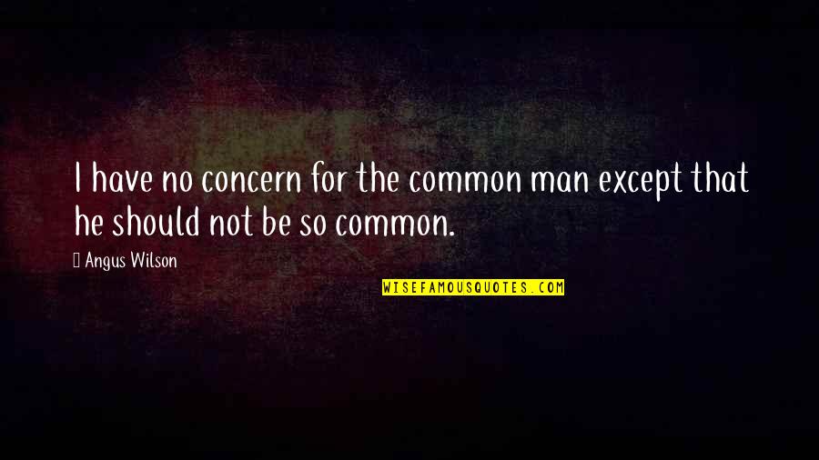 Common Man Quotes By Angus Wilson: I have no concern for the common man