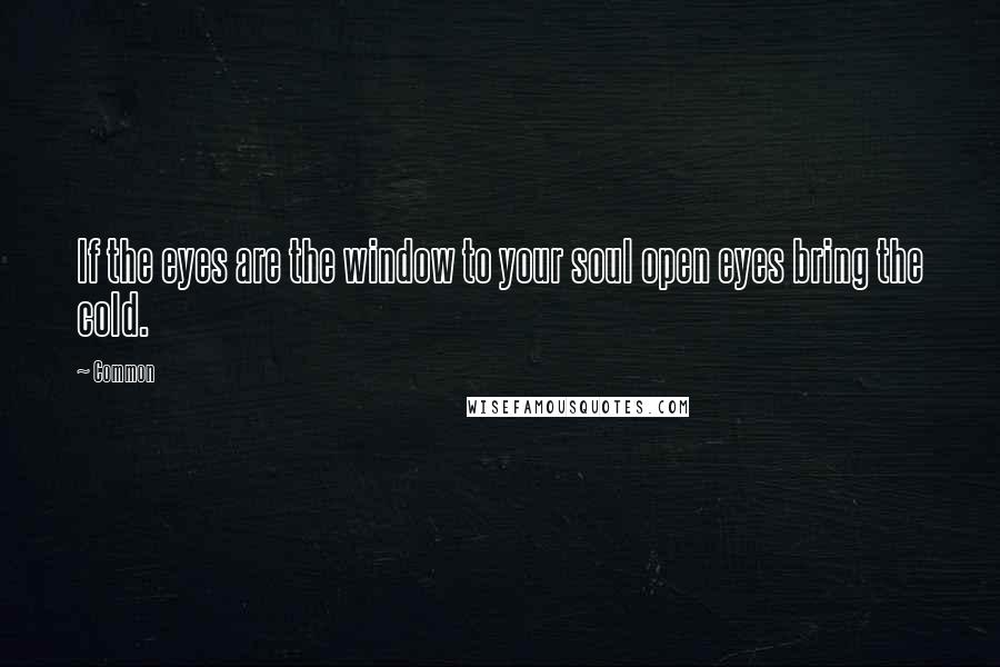 Common quotes: If the eyes are the window to your soul open eyes bring the cold.