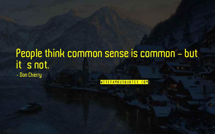 Common Sense Quotes By Don Cherry: People think common sense is common - but