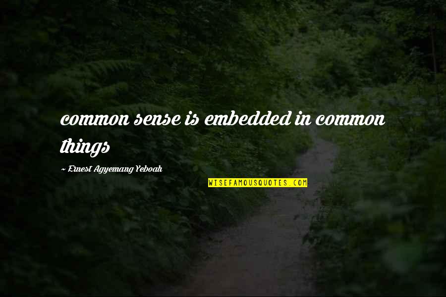 Common Sense Quotes Quotes By Ernest Agyemang Yeboah: common sense is embedded in common things