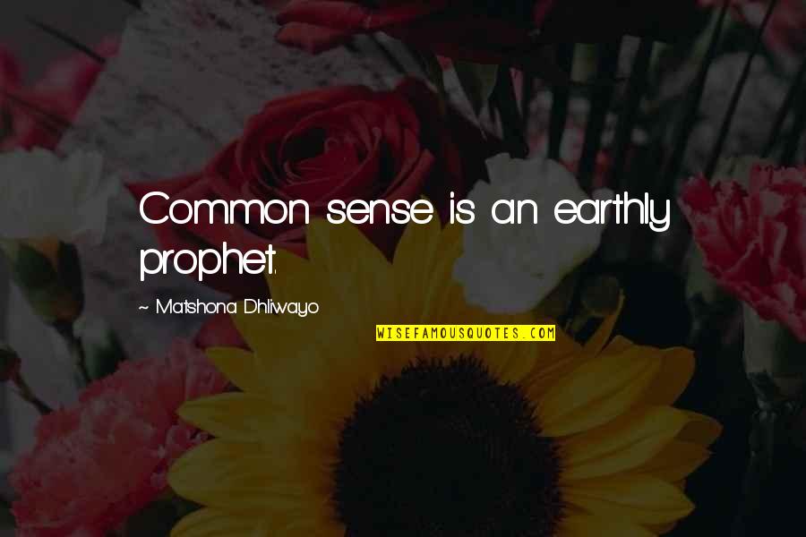 Common Sense Quotes Quotes By Matshona Dhliwayo: Common sense is an earthly prophet.