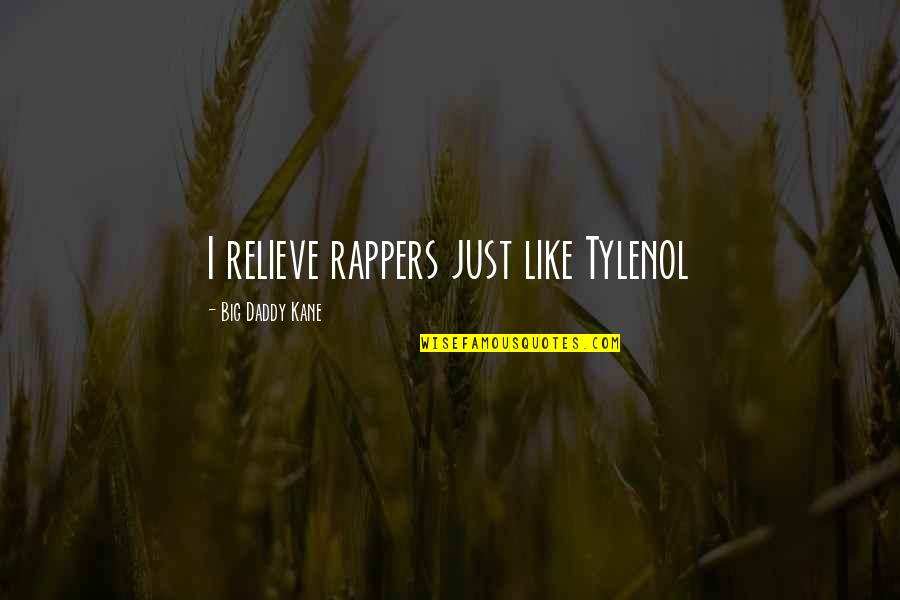 Commonly Misunderstood Quotes By Big Daddy Kane: I relieve rappers just like Tylenol