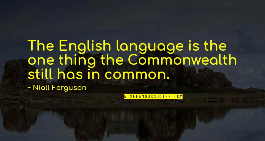 Commonwealth's Quotes By Niall Ferguson: The English language is the one thing the