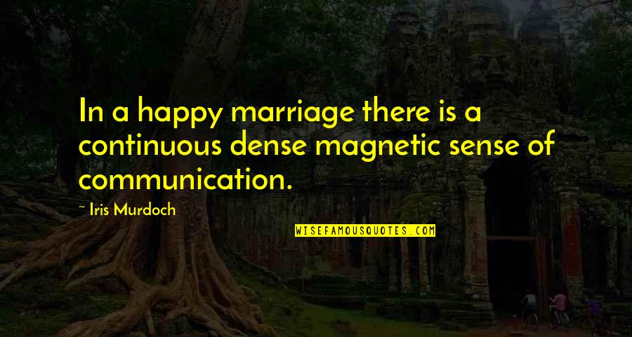 Communication And Marriage Quotes By Iris Murdoch: In a happy marriage there is a continuous