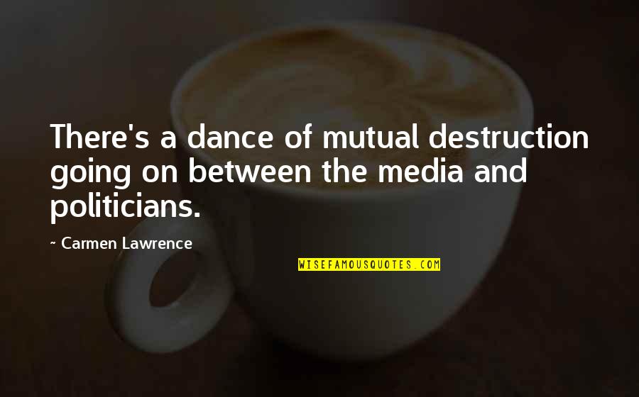 Communication And Media Quotes By Carmen Lawrence: There's a dance of mutual destruction going on