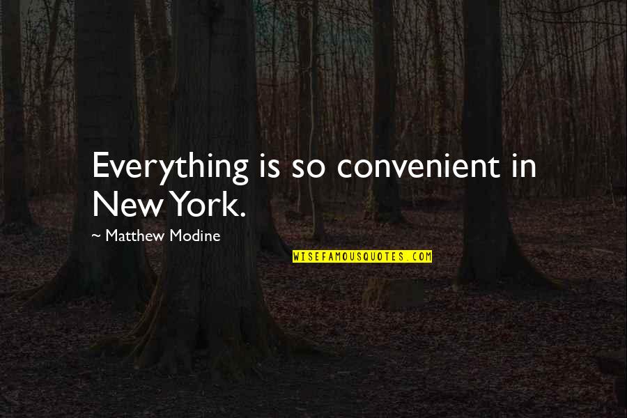 Communication In Long Distance Relationships Quotes By Matthew Modine: Everything is so convenient in New York.
