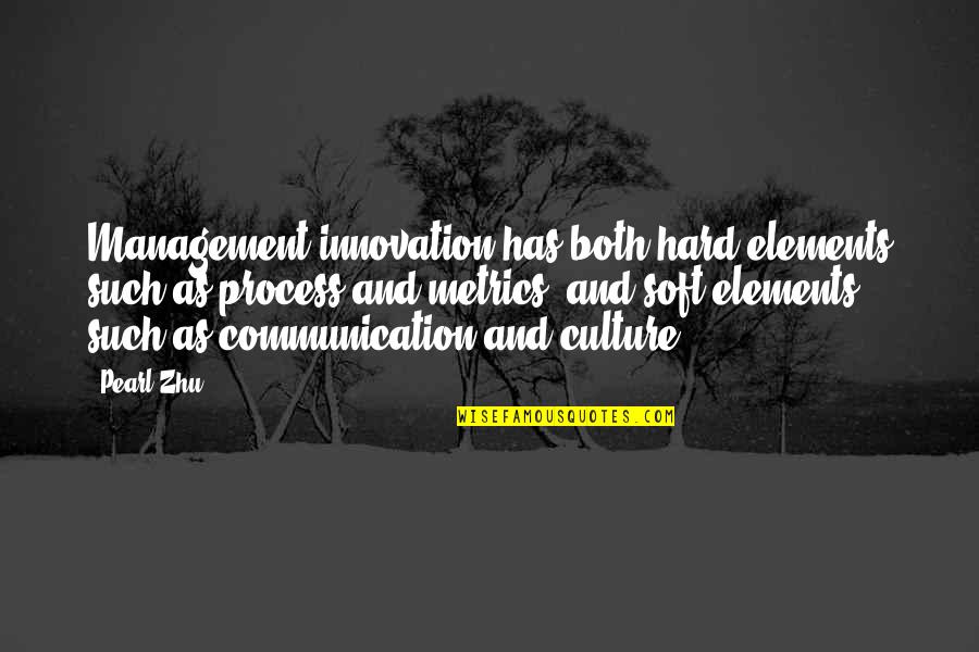 Communication In Management Quotes By Pearl Zhu: Management innovation has both hard elements such as