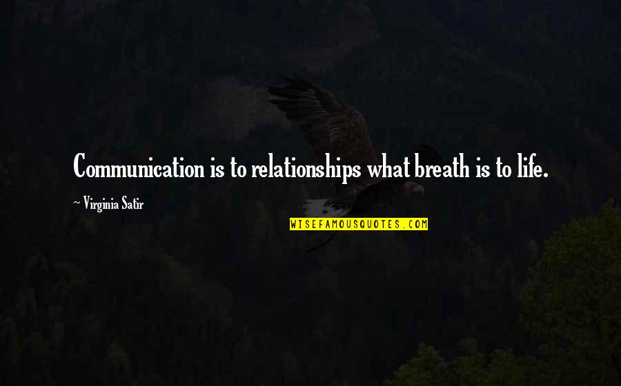 Communication In Relationships Quotes By Virginia Satir: Communication is to relationships what breath is to