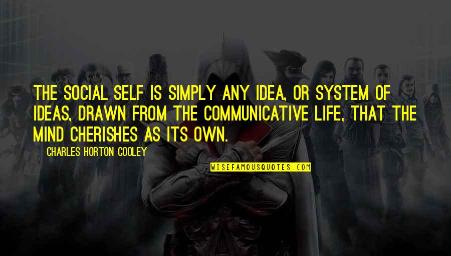 Communicative Quotes By Charles Horton Cooley: The social self is simply any idea, or Communicative Quotes By Charles Horton Cooley: The social self is simply any idea, or