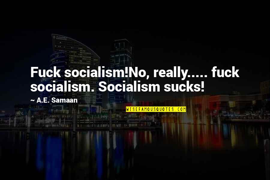 Communism And Socialism Quotes By A.E. Samaan: Fuck socialism!No, really..... fuck socialism. Socialism sucks!