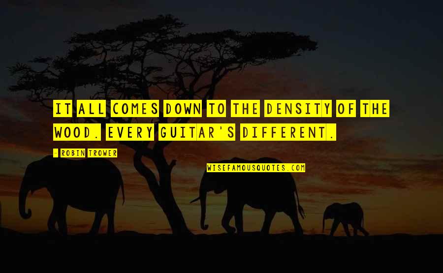 Communisme Drapeau Quotes By Robin Trower: It all comes down to the density of