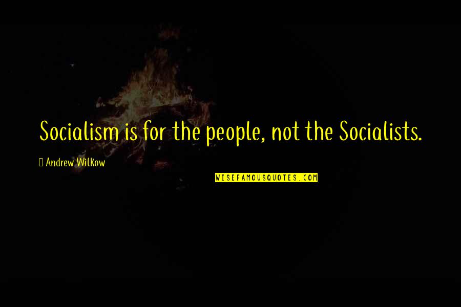 Community And Business Quotes By Andrew Wilkow: Socialism is for the people, not the Socialists.