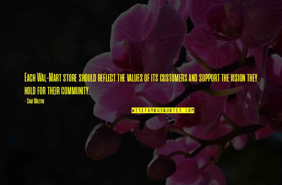 Community And Support Quotes By Sam Walton: Each Wal-Mart store should reflect the values of