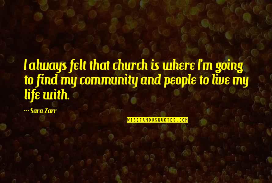 Community Life Quotes By Sara Zarr: I always felt that church is where I'm