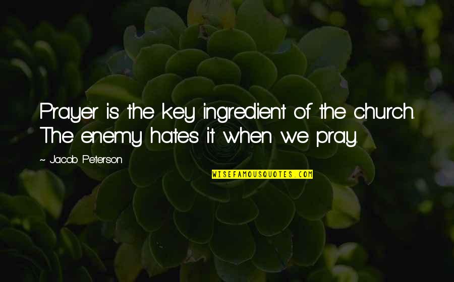 Community Season 6 Episode 4 Quotes By Jacob Peterson: Prayer is the key ingredient of the church.