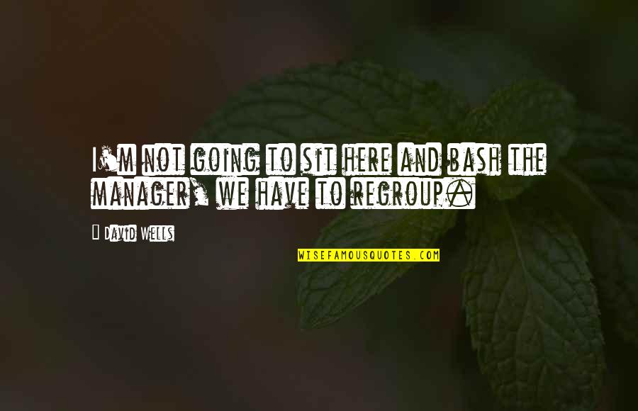 Comoedia Piacenza Quotes By David Wells: I'm not going to sit here and bash