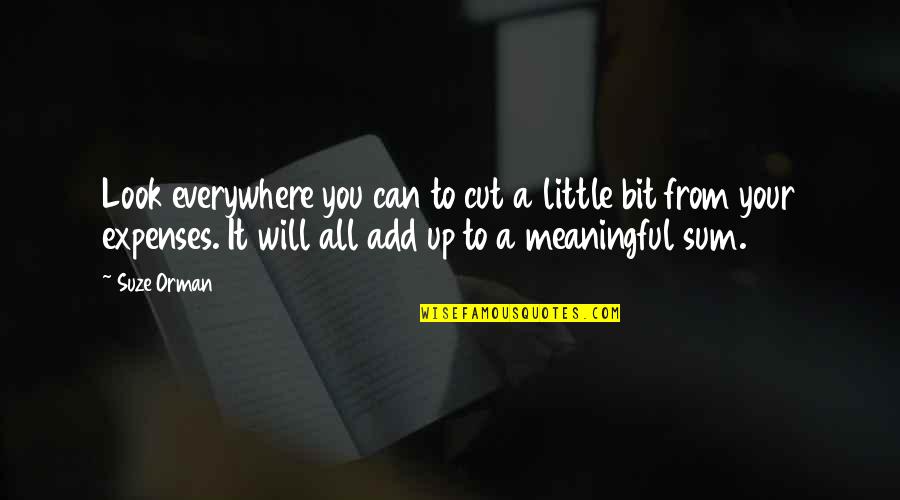 Compagnoni K2 Quotes By Suze Orman: Look everywhere you can to cut a little Compagnoni K2 Quotes By Suze Orman: Look everywhere you can to cut a little