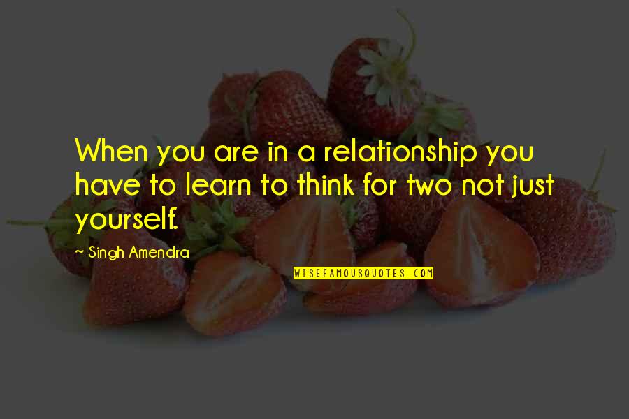 Compagnons Demmaus Quotes By Singh Amendra: When you are in a relationship you have